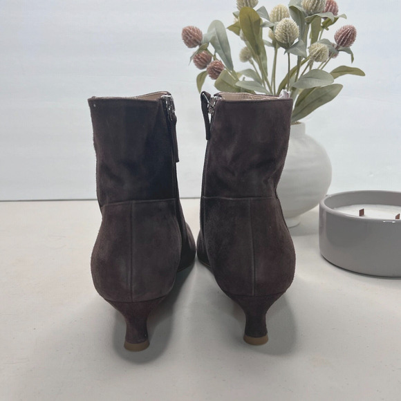 Everlane The Editor Suede Boot Side Zip Pointed Toe Brown Women's 6.5 Tried On - Picture 2 of 9